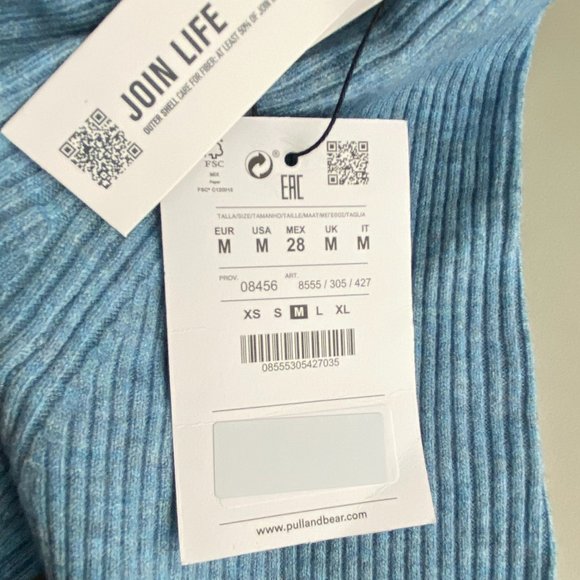 NWT Pull & Bear Cropped Turtleneck in Blue - Picture 2 of 3